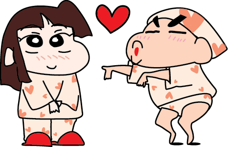 SK T-Shirt Couple Shin Chan Cute Valentine